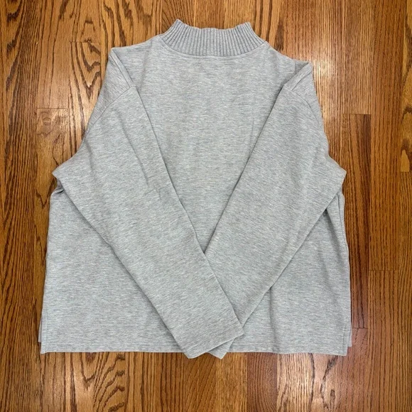 Splendid Heather Grey Ribbed Half-Zip Sweater - Picture 7 of 11